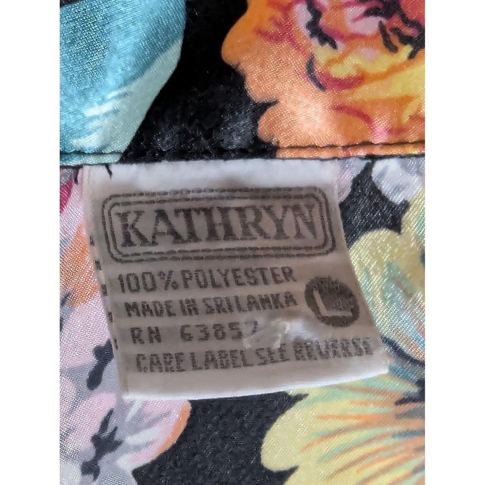 Vintage Kathryn Floral Satin Sleep Shirt Large Mumu Nightgown Long Sleeve Silky - Picture 3 of 12